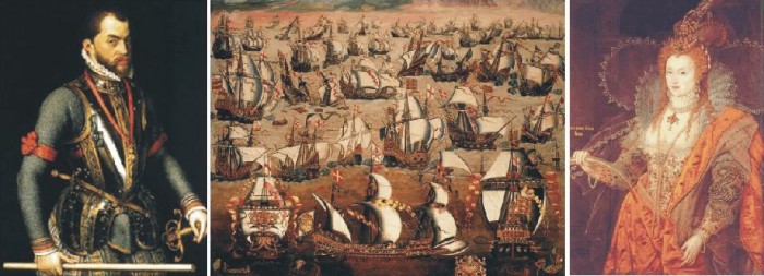 Felipe II, Isabel I y las Invencibles armadas españolas e inglesas