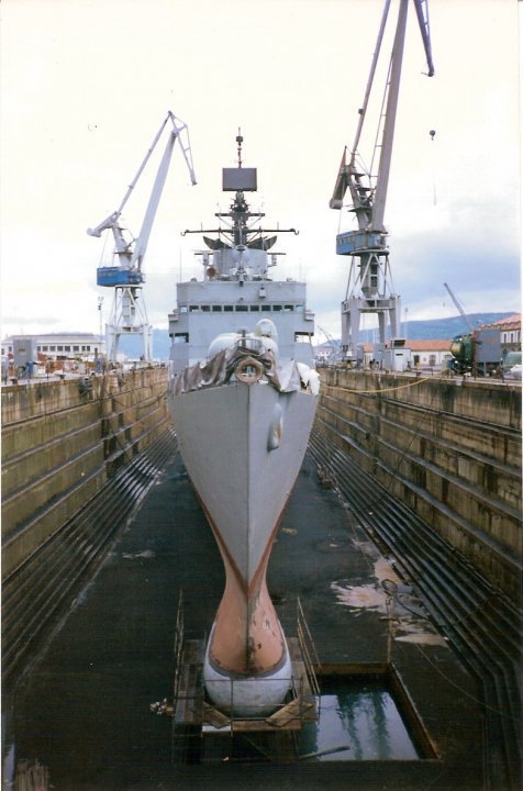 Fragata ASTURIAS, Dique seco en Ferrol