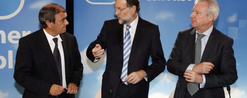 Mariano Rajoy con Ramón Valcarcel, Presidente de Murcia